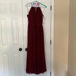Red gown bridesmaids dress